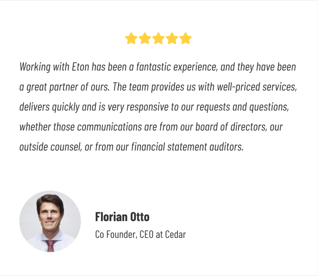 A screenshot of review from Eton customer