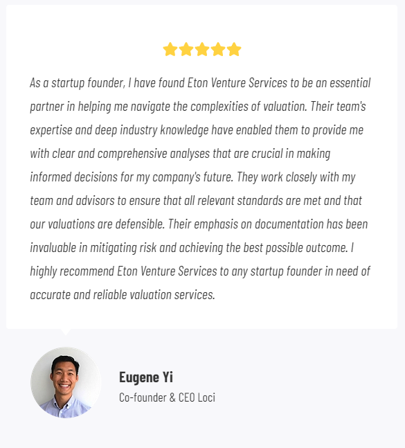 Eton venture capital valuation firm testimonial