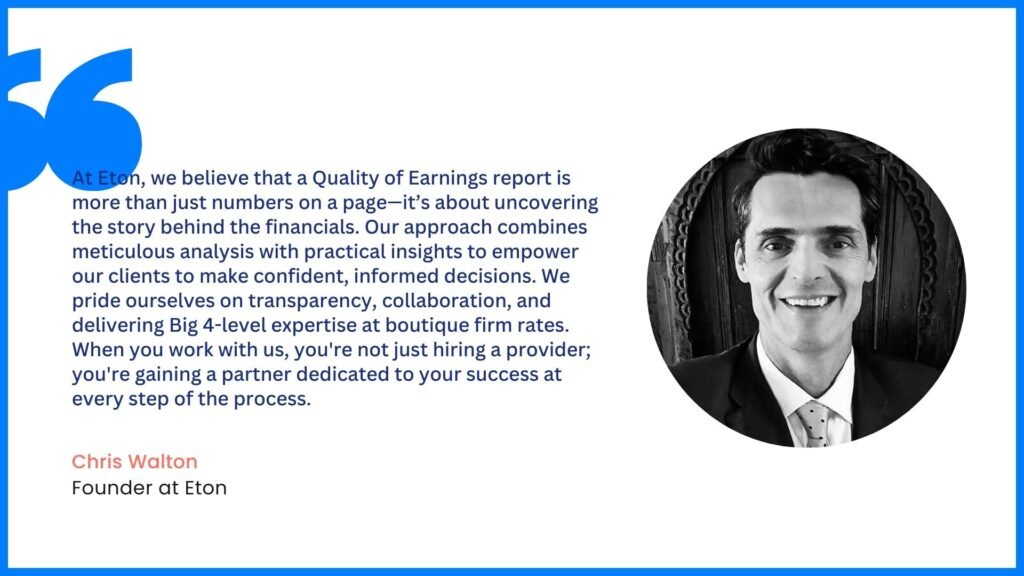 How much does a quality of earnings report cost?